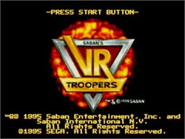 Title screen of Vr Troopers on the Sega Nomad.