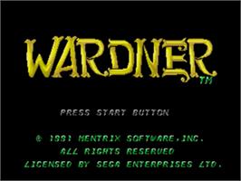 Title screen of Wardner on the Sega Nomad.