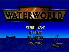 Title screen of Waterworld on the Sega Nomad.