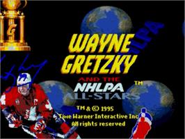 Title screen of Wayne Gretzky And The Nhlpa All-stars on the Sega Nomad.