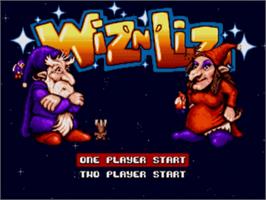 Title screen of Wiz 'n' Liz: The Frantic Wabbit Wescue on the Sega Nomad.