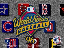 Title screen of World Series Baseball '96 on the Sega Nomad.