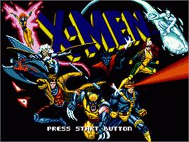 Title screen of X-men on the Sega Nomad.
