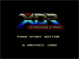 Title screen of Xdr - X Dazedly Ray on the Sega Nomad.