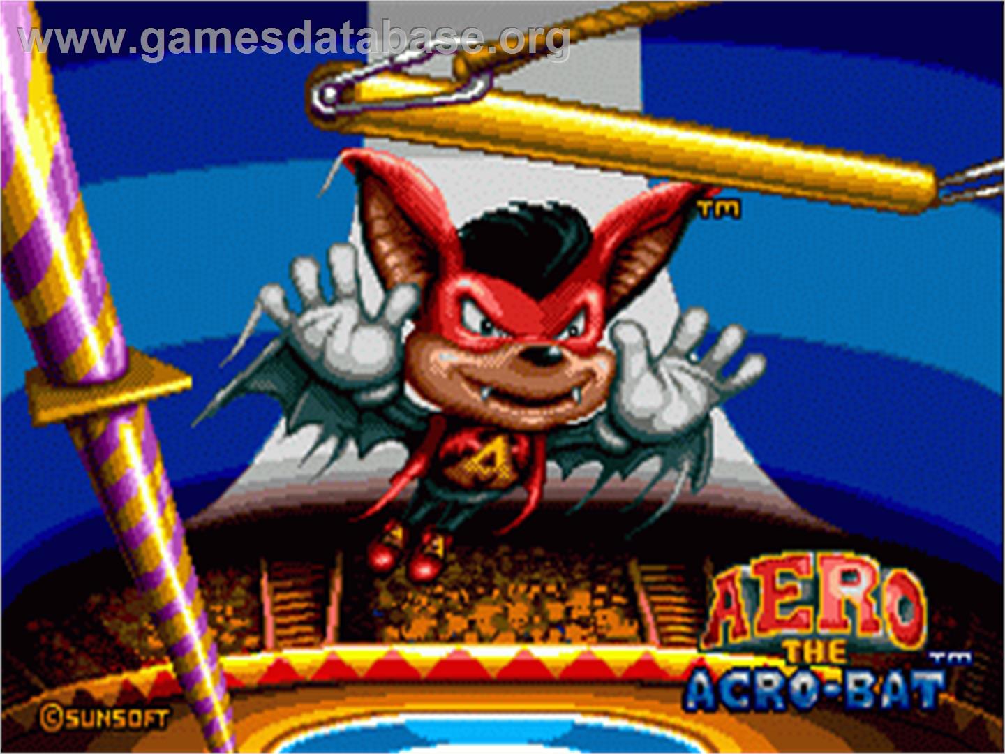 Aero The Acro-bat - Sega Nomad - Artwork - Title Screen