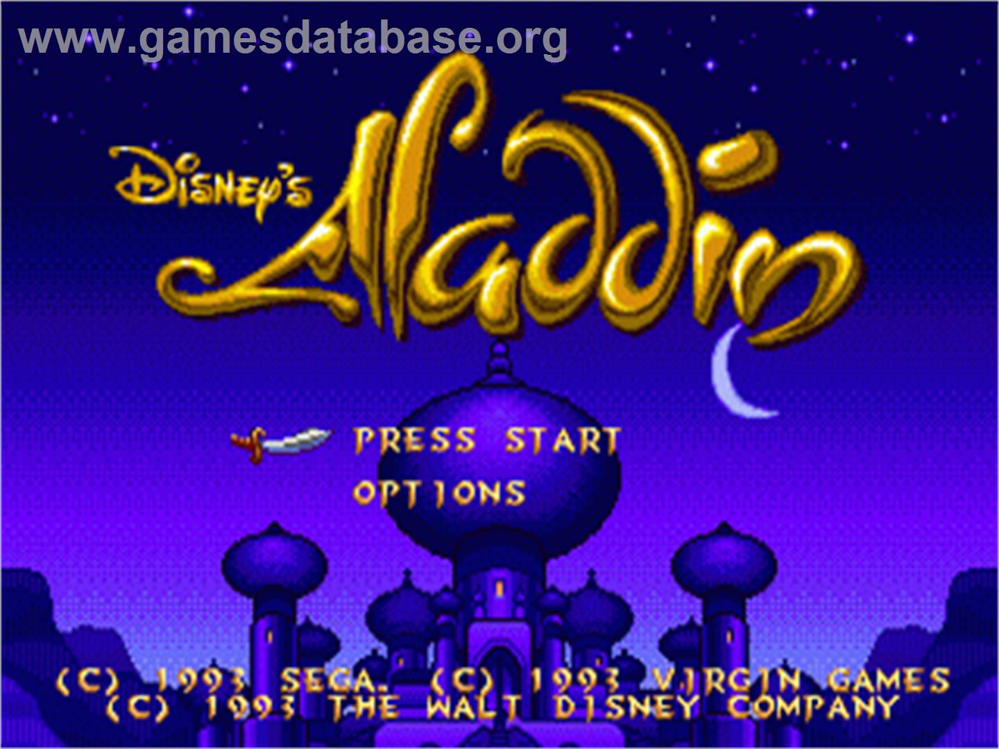 Aladdin - Sega Nomad - Artwork - Title Screen