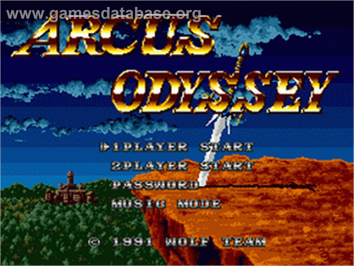 Arcus Odyssey - Sega Nomad - Artwork - Title Screen