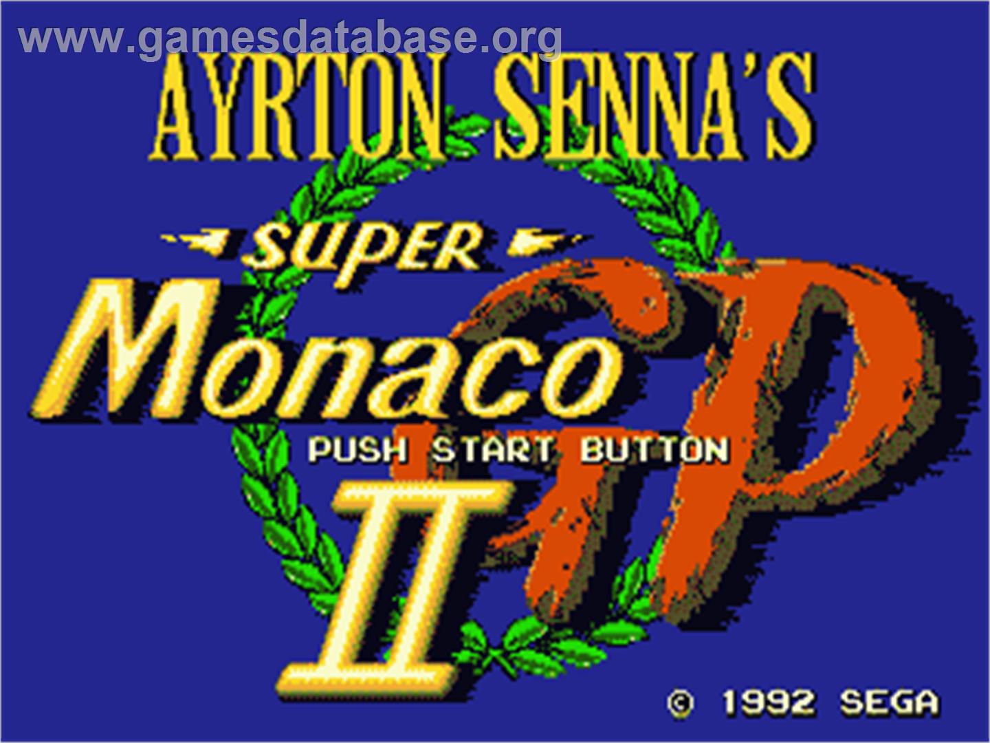Ayrton Senna's Super Monaco GP 2 - Sega Nomad - Artwork - Title Screen