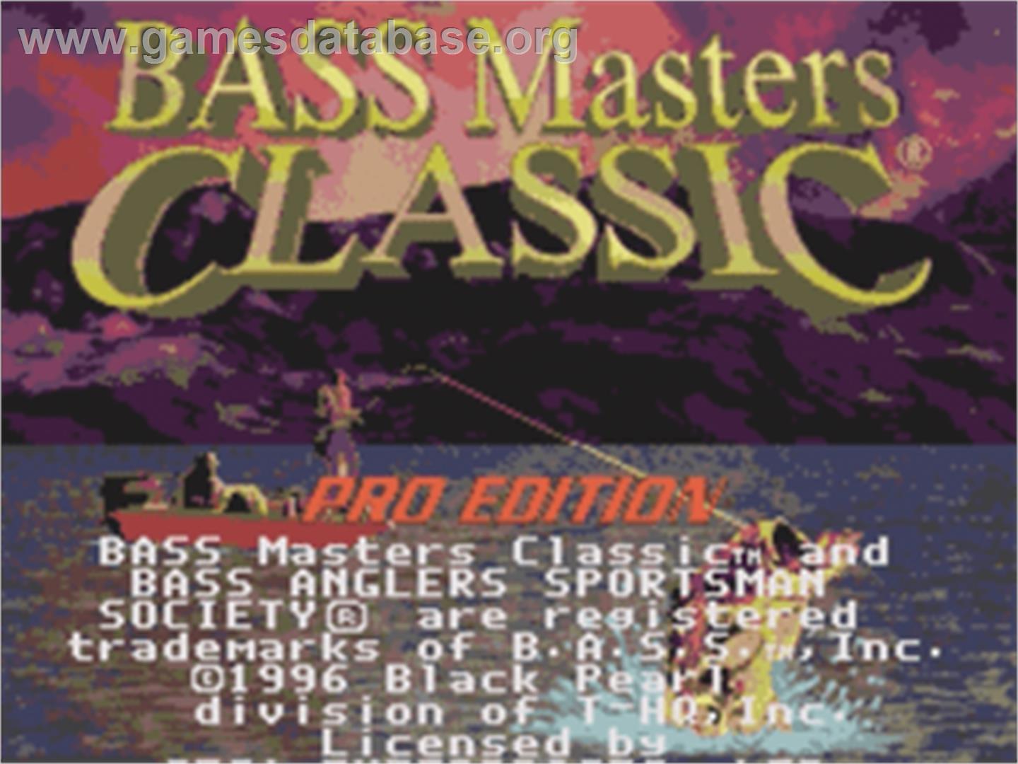 Bass Masters Classic - Pro Edition - Sega Nomad - Artwork - Title Screen