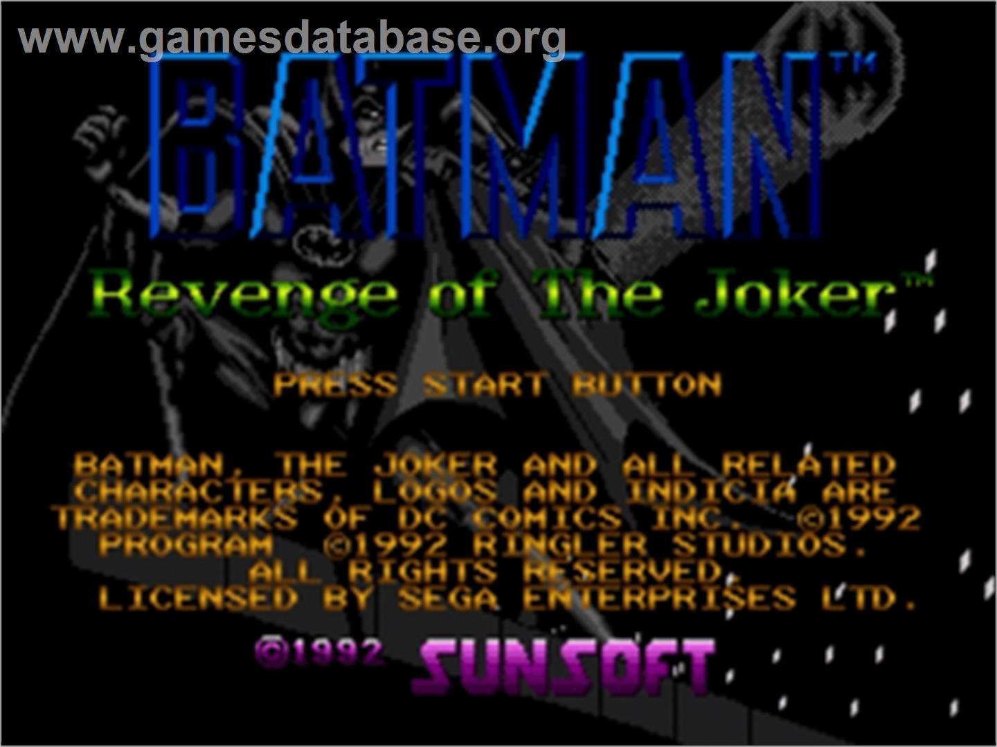 Batman - Revenge Of The Joker - Sega Nomad - Artwork - Title Screen