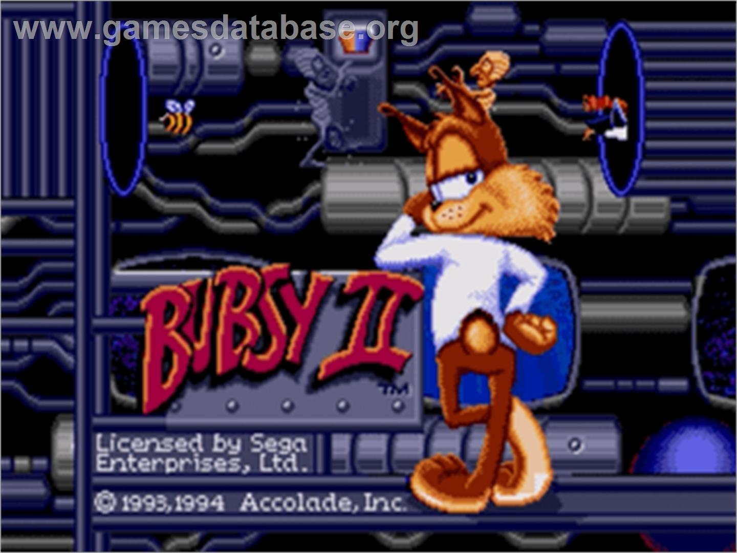 Bubsy 2 - Sega Nomad - Artwork - Title Screen