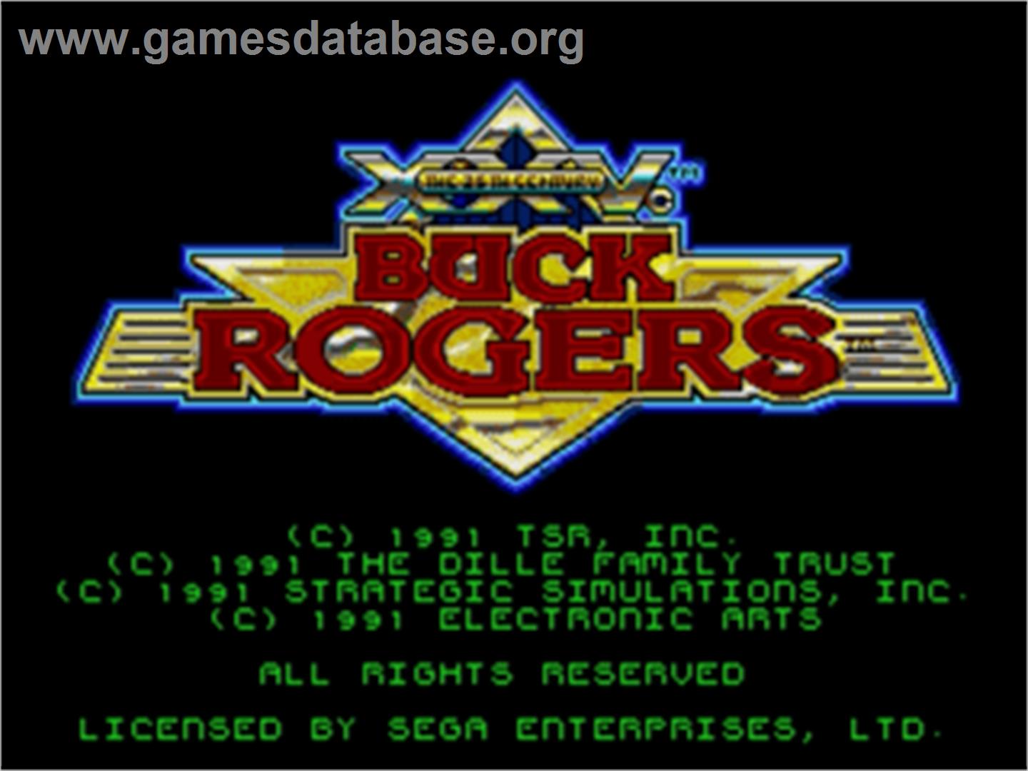 Buck Rogers - Countdown To Doomsday - Sega Nomad - Artwork - Title Screen
