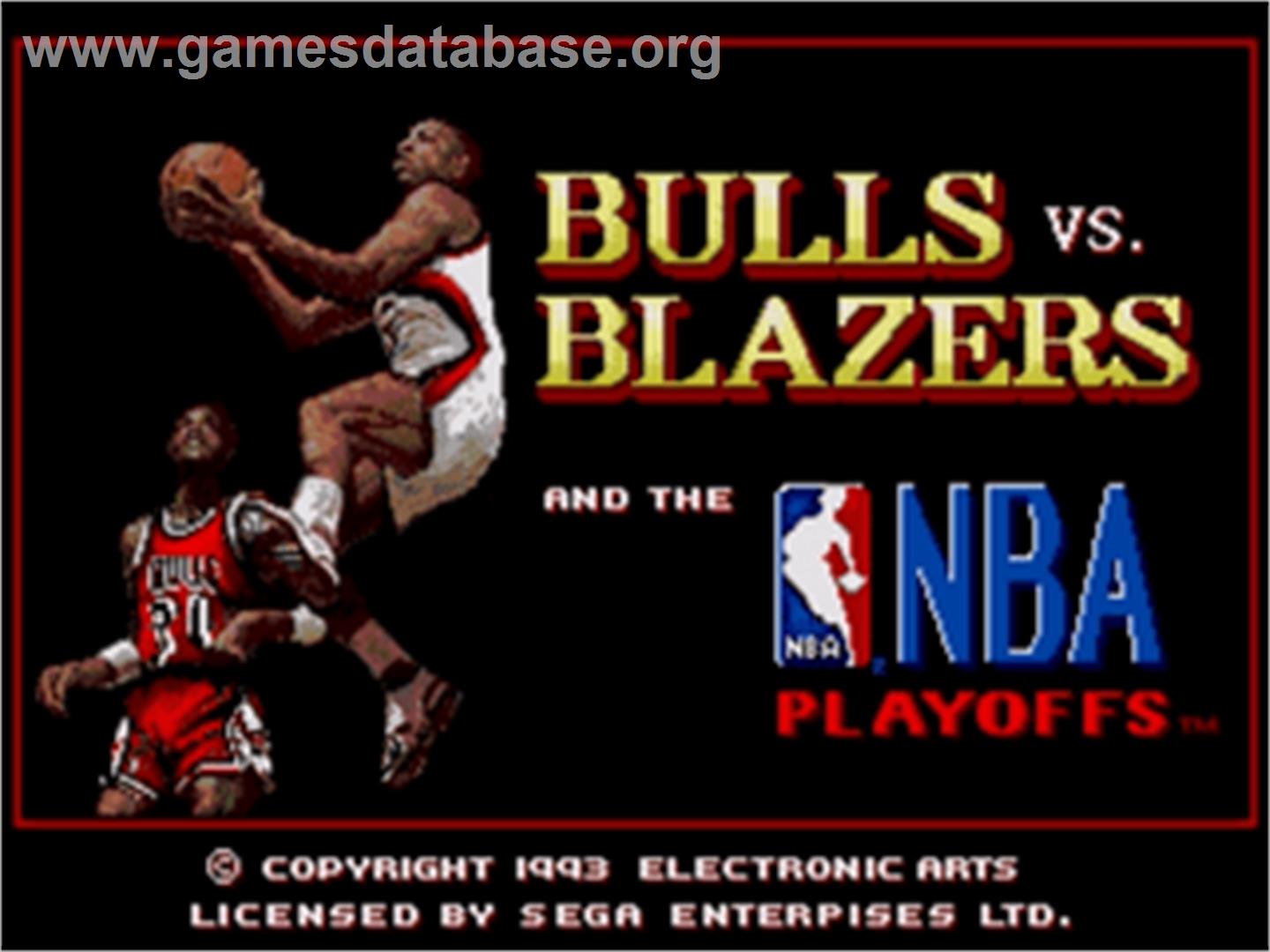 Bulls vs. Blazers and the NBA Playoffs - Sega Nomad - Artwork - Title Screen