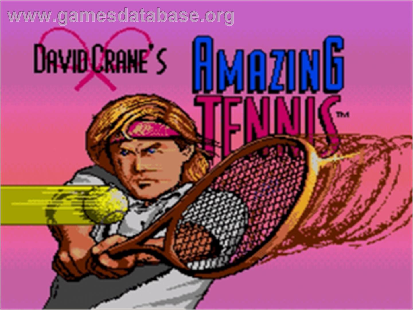 David Crane's Amazing Tennis - Sega Nomad - Artwork - Title Screen