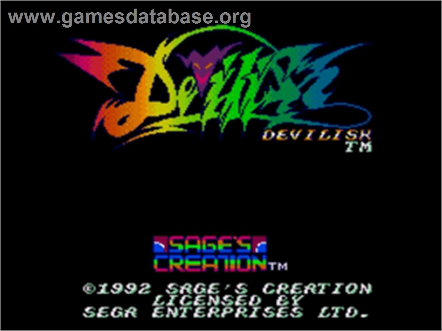 Devilish - Sega Nomad - Artwork - Title Screen