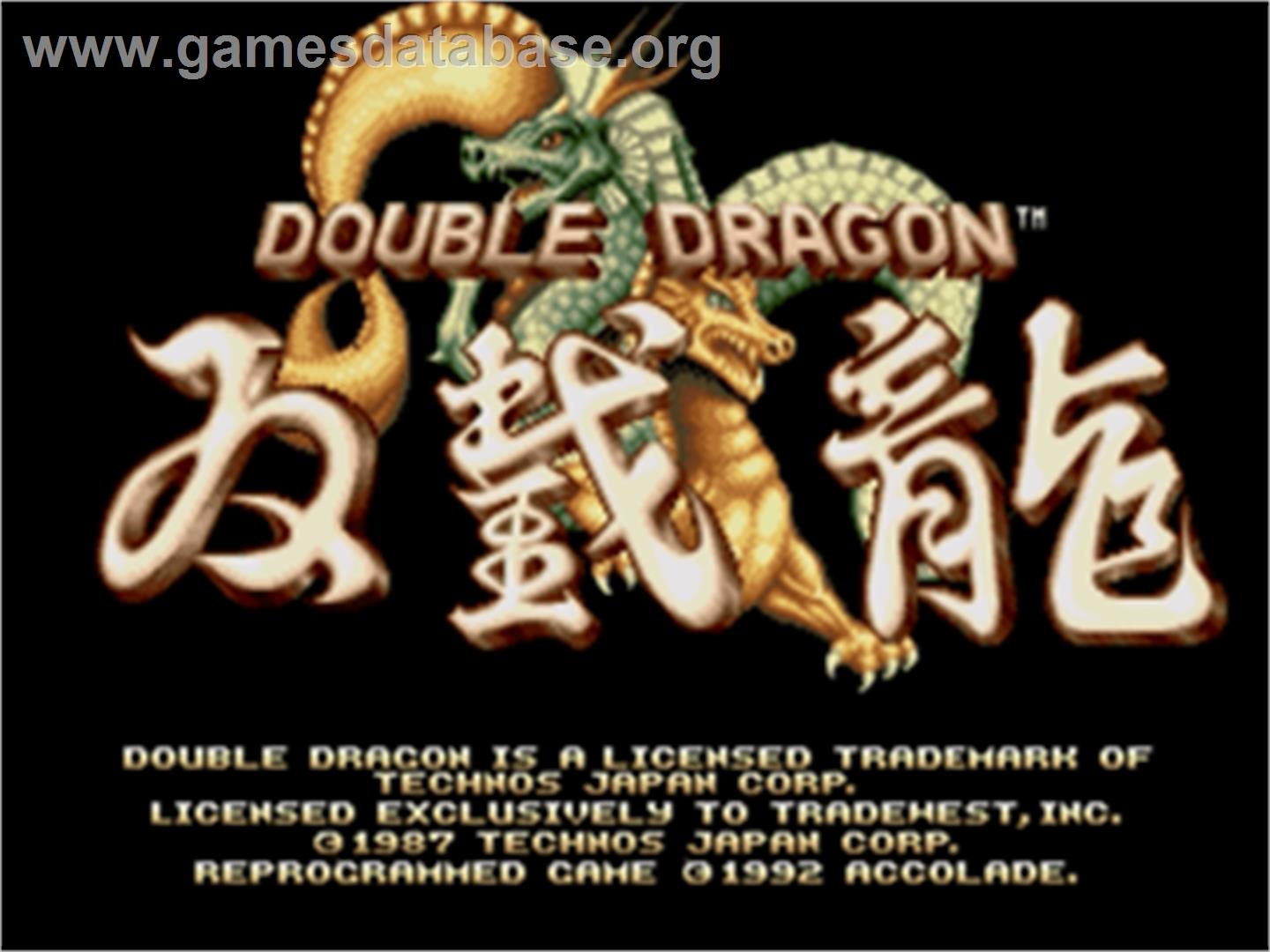Double Dragon - Sega Nomad - Artwork - Title Screen