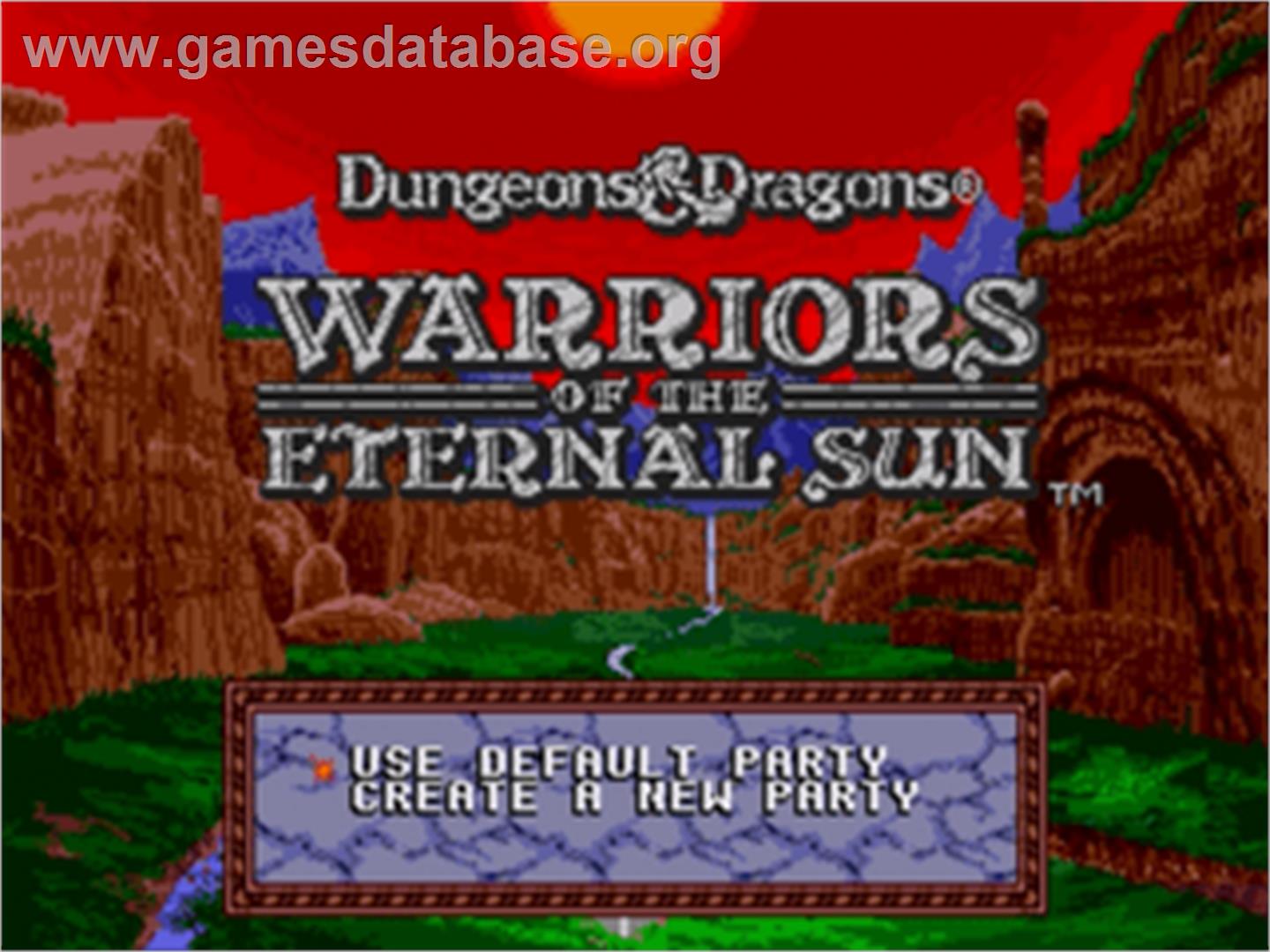 Dungeons & Dragons: Warriors of the Eternal Sun - Sega Nomad - Artwork - Title Screen