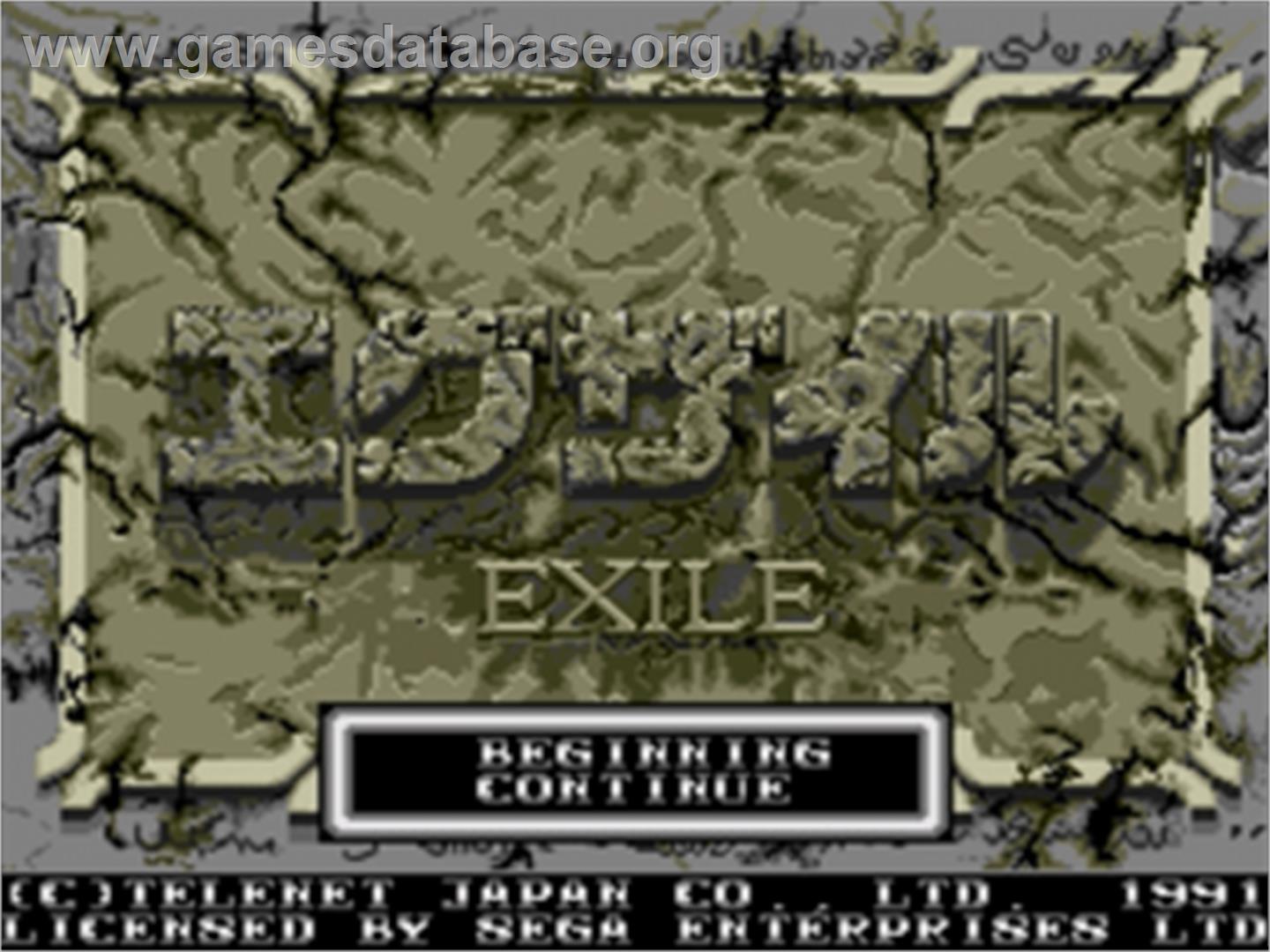 Exile - Sega Nomad - Artwork - Title Screen