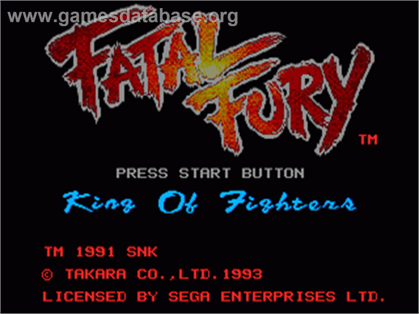 Fatal Fury - King of Fighters / Garou Densetsu - shukumei no tatakai - Sega Nomad - Artwork - Title Screen