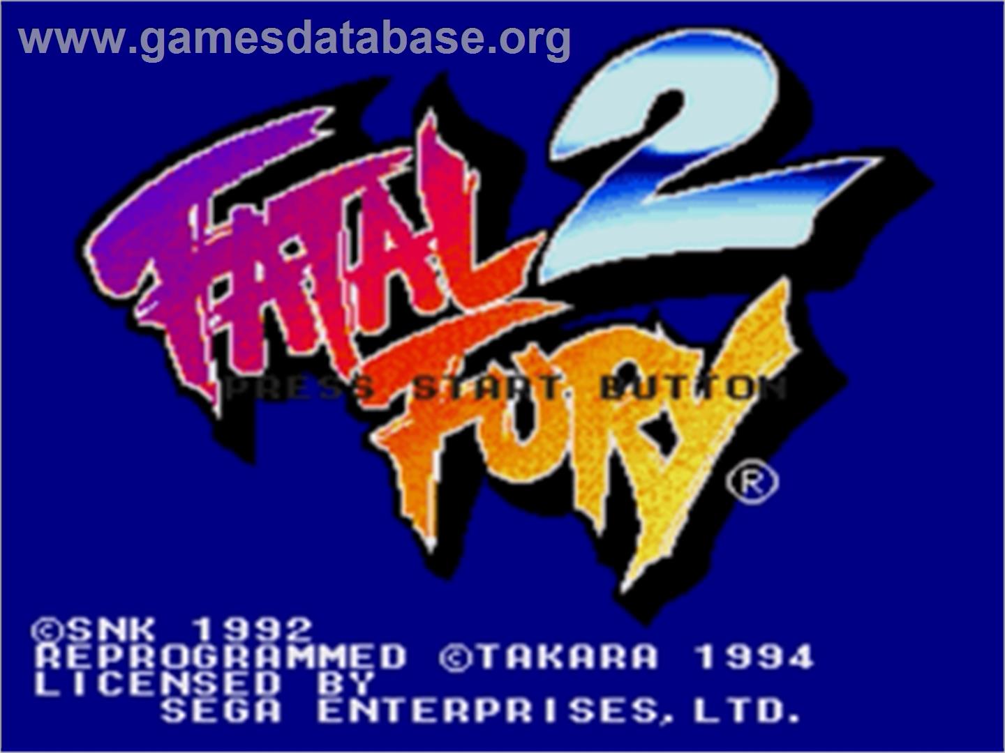Fatal Fury 2 - Sega Nomad - Artwork - Title Screen
