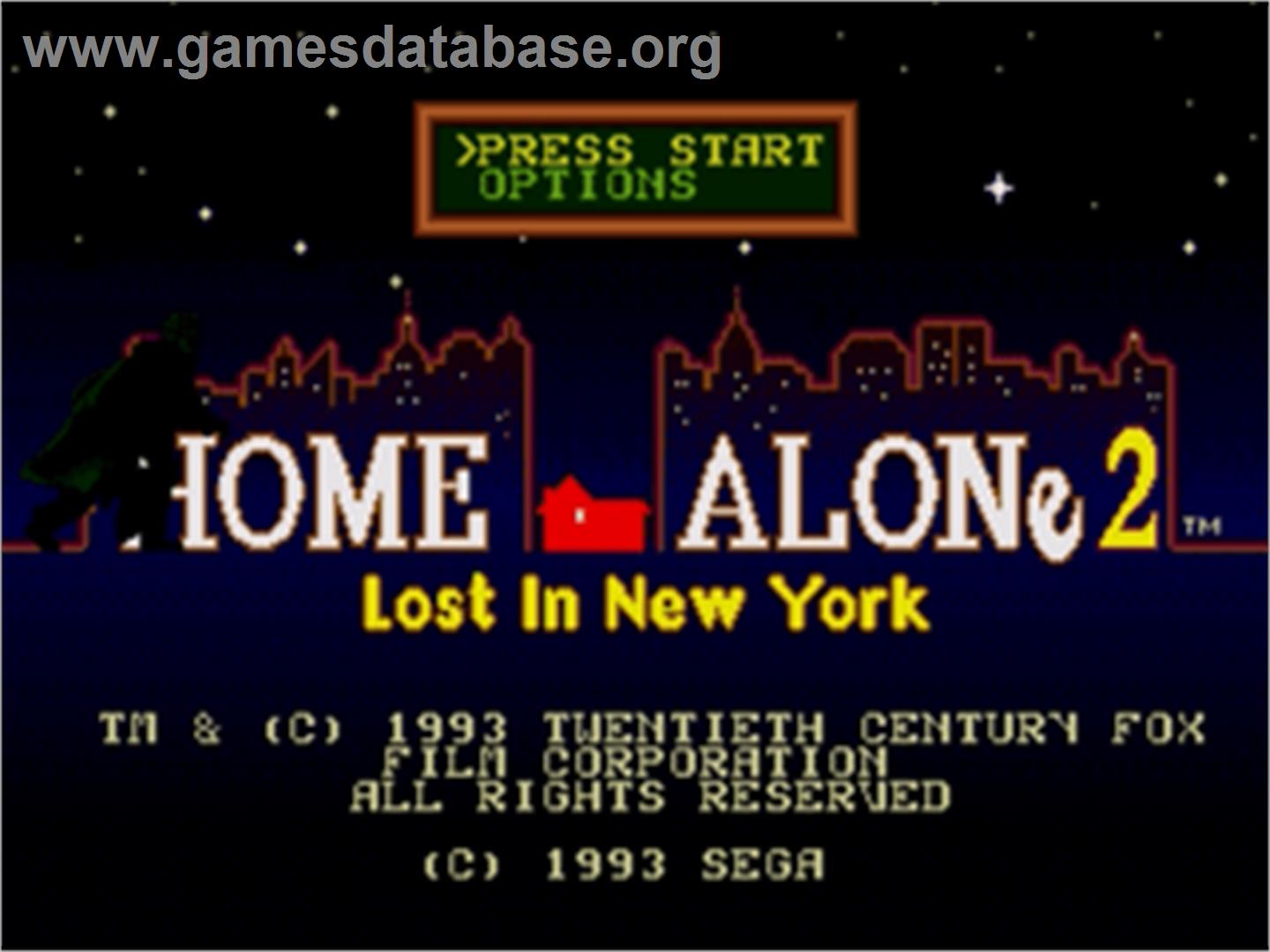 Home Alone 2 - Lost in New York - Sega Nomad - Artwork - Title Screen