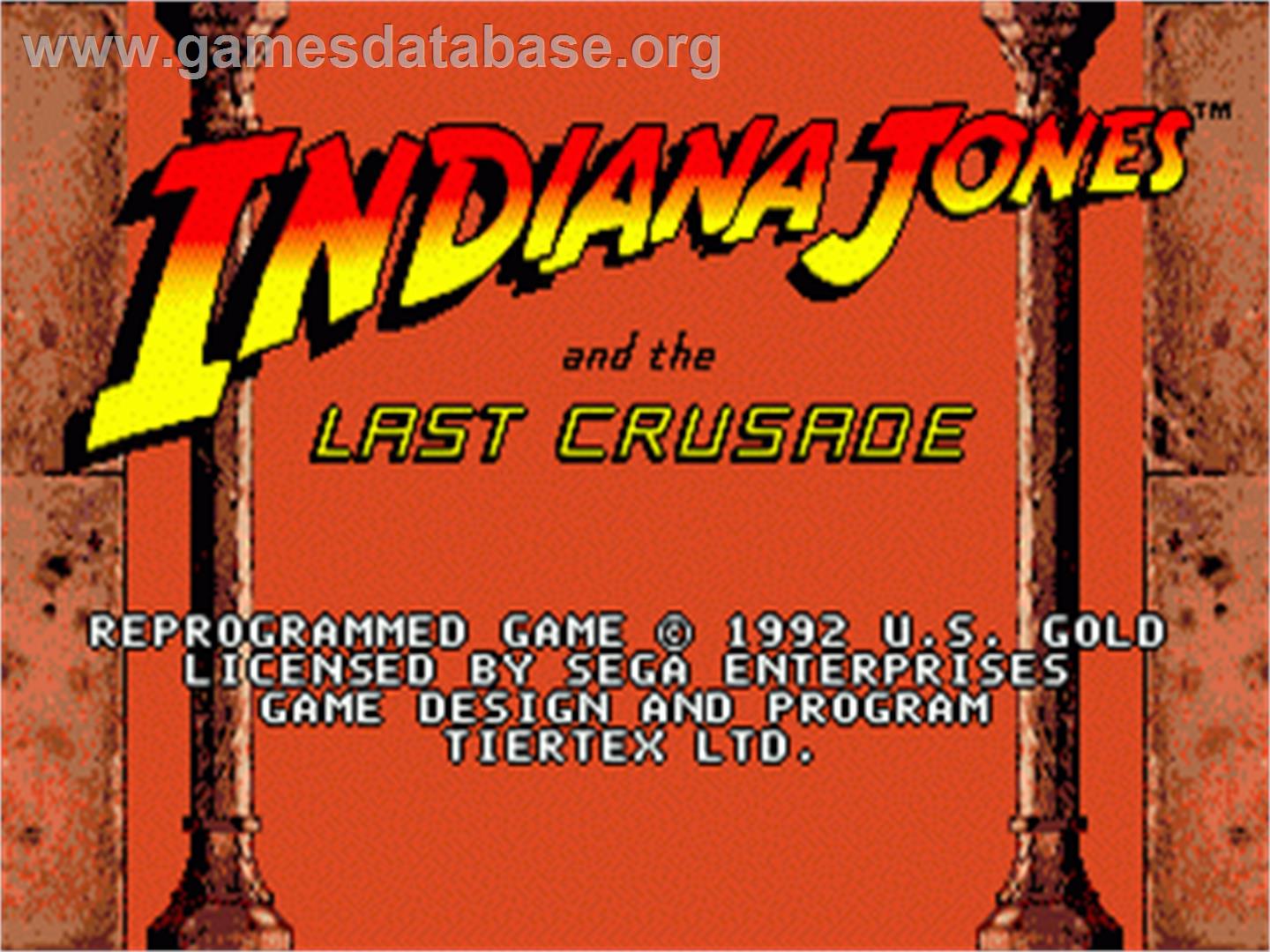 Indiana Jones and the Last Crusade: The Action Game - Sega Nomad - Artwork - Title Screen