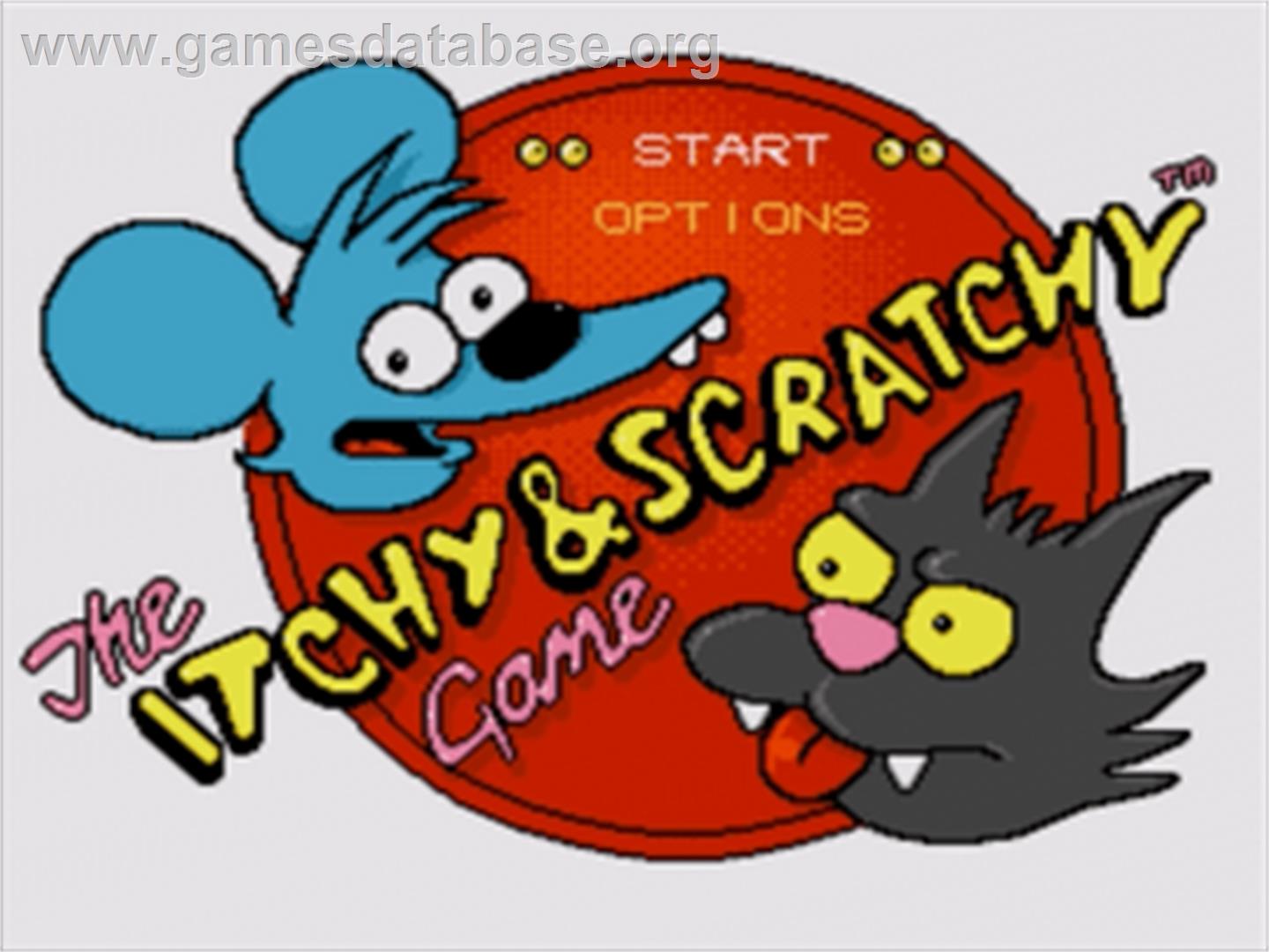 Itchy And Scratchy Game, The - Sega Nomad - Artwork - Title Screen