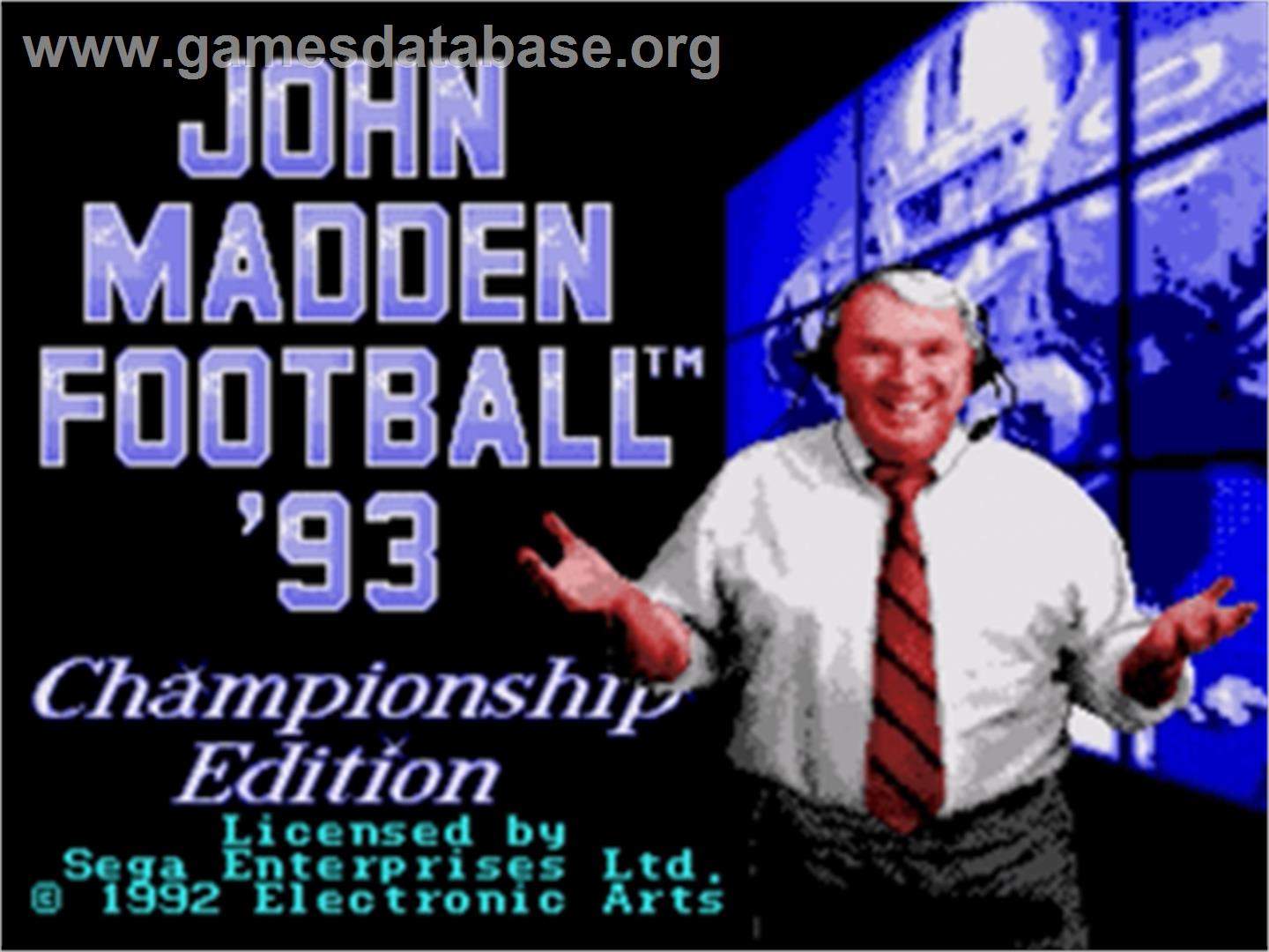 John Madden Football - Championship Edition - Sega Nomad - Artwork - Title Screen