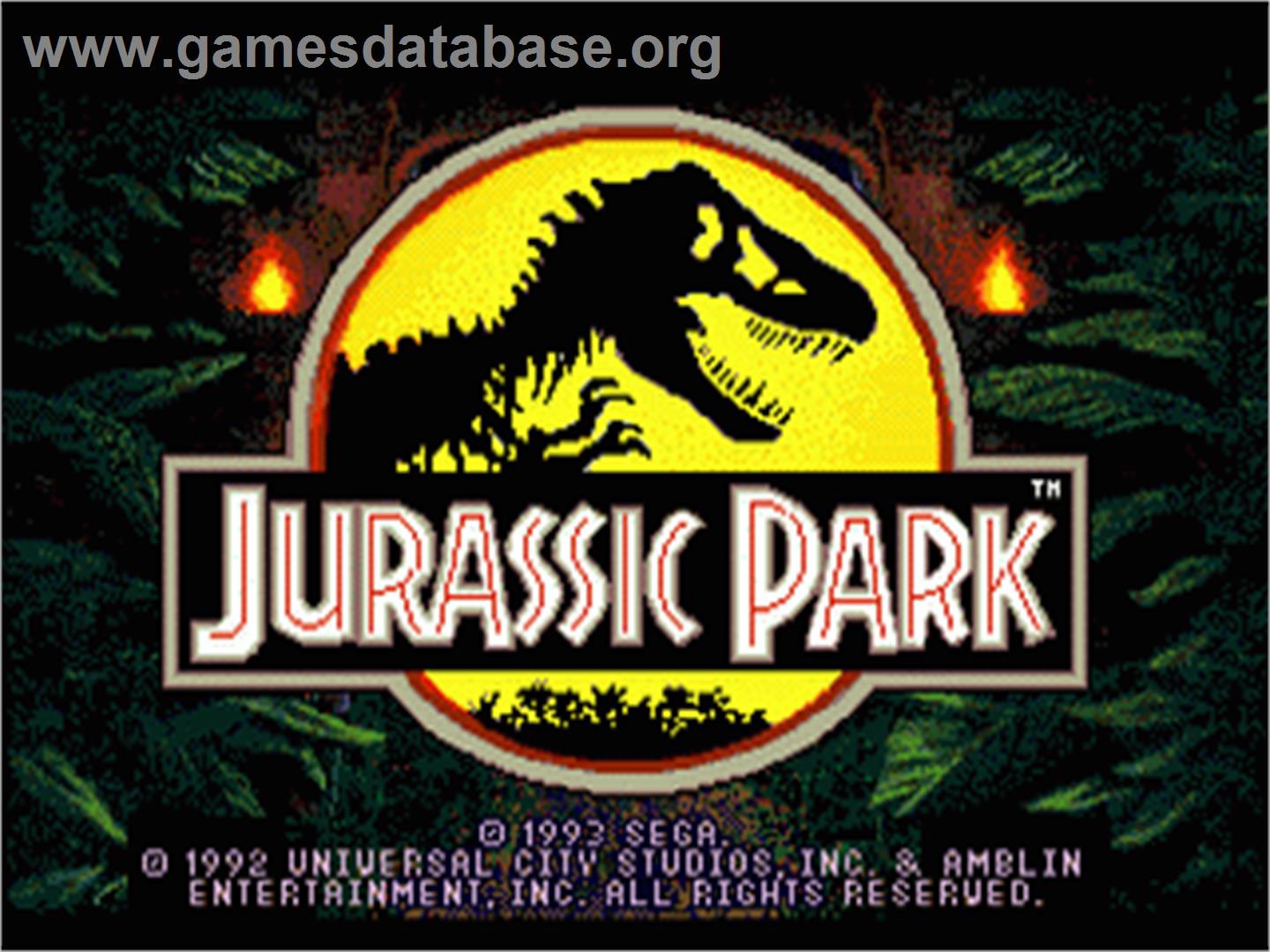 Jurassic Park - Sega Nomad - Artwork - Title Screen