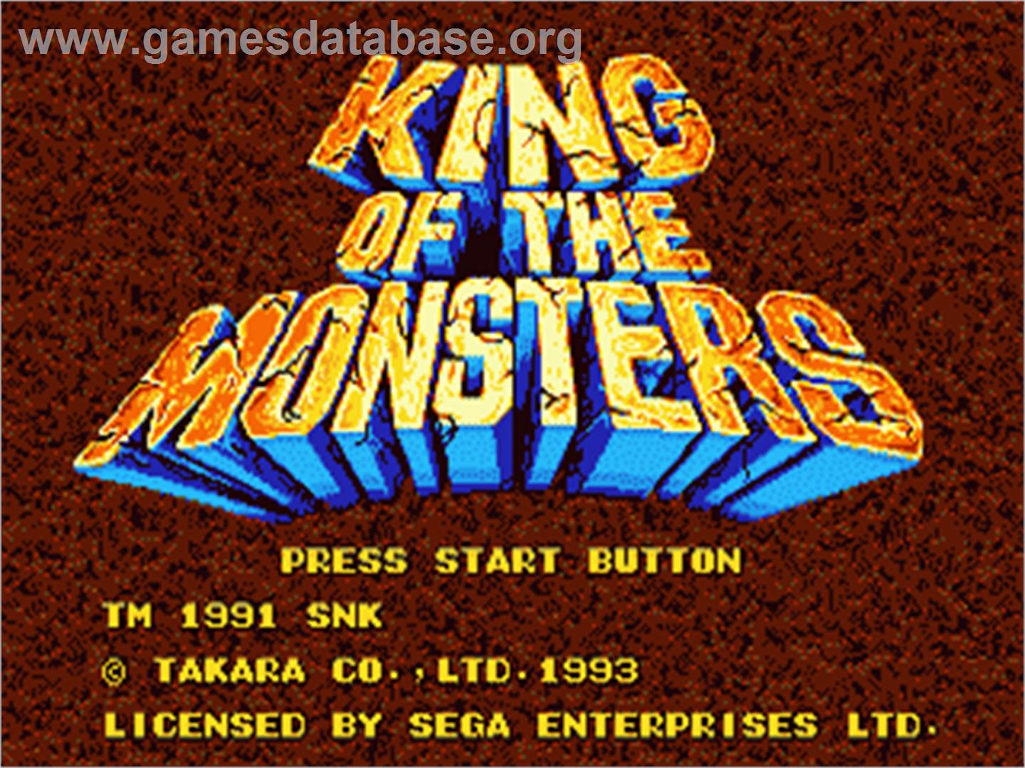King of the Monsters - Sega Nomad - Artwork - Title Screen