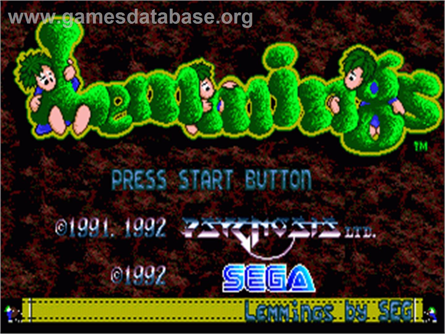 Lemmings - Sega Nomad - Artwork - Title Screen