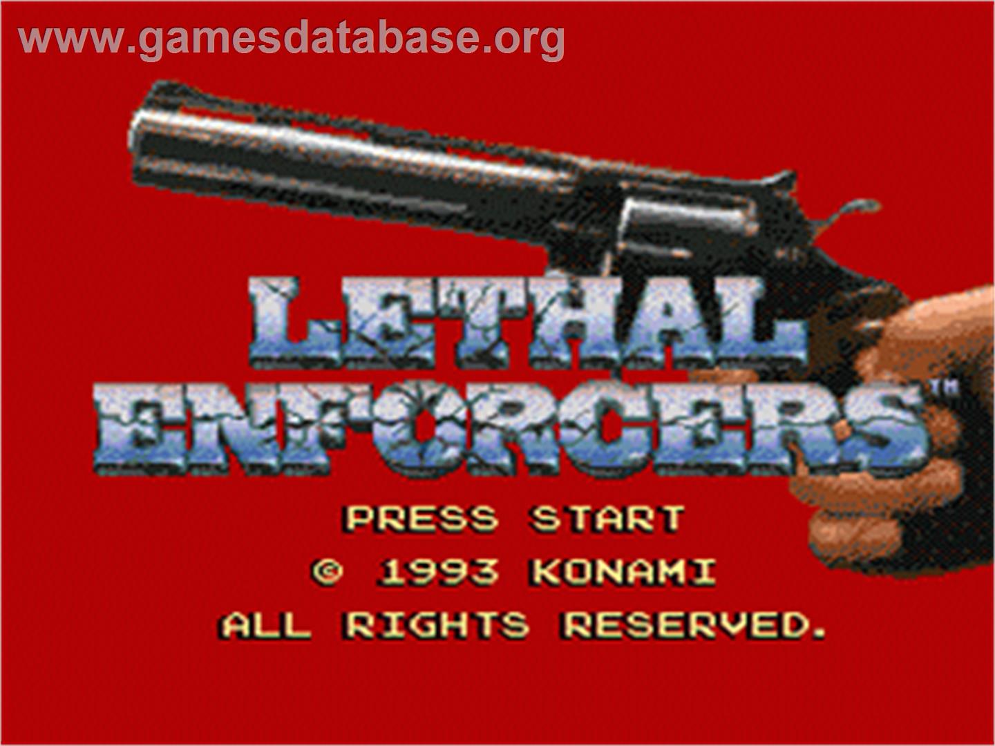 Lethal Enforcers - Sega Nomad - Artwork - Title Screen