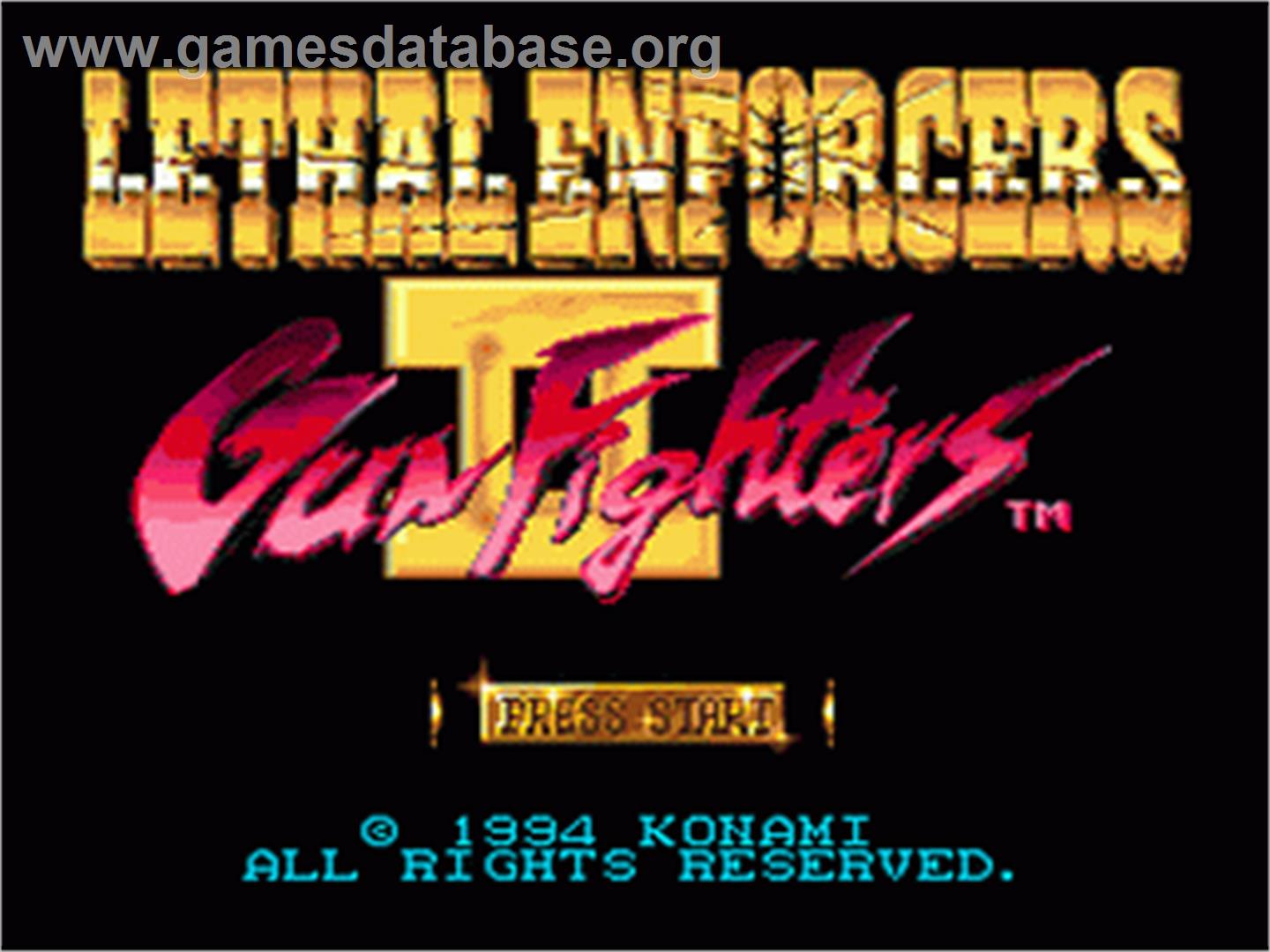 Lethal Enforcers II: Gun Fighters - Sega Nomad - Artwork - Title Screen