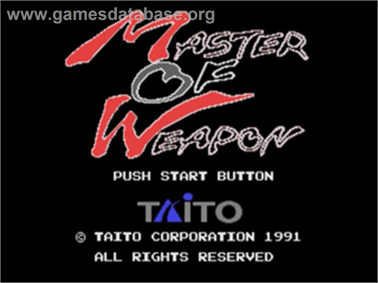 Master Of Weapon - Sega Nomad - Artwork - Title Screen