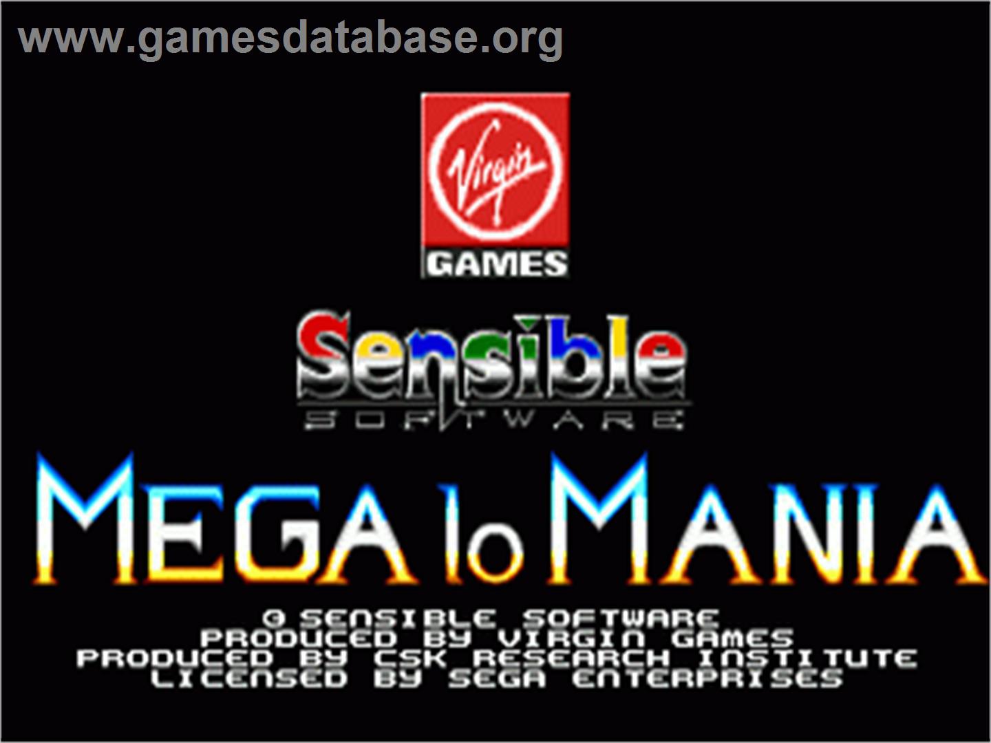 Mega Lo Mania - Sega Nomad - Artwork - Title Screen