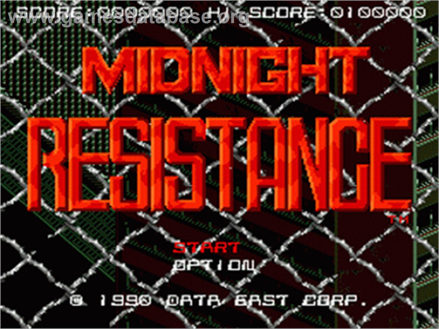 Midnight Resistance - Sega Nomad - Artwork - Title Screen