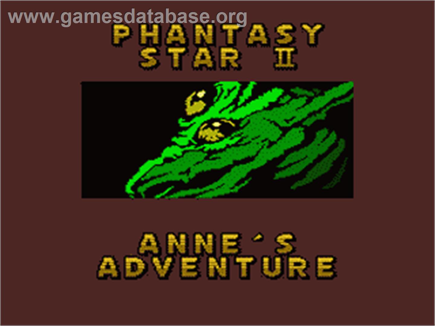 Phantasy Star 2 - Anne's Adventure - Sega Nomad - Artwork - Title Screen