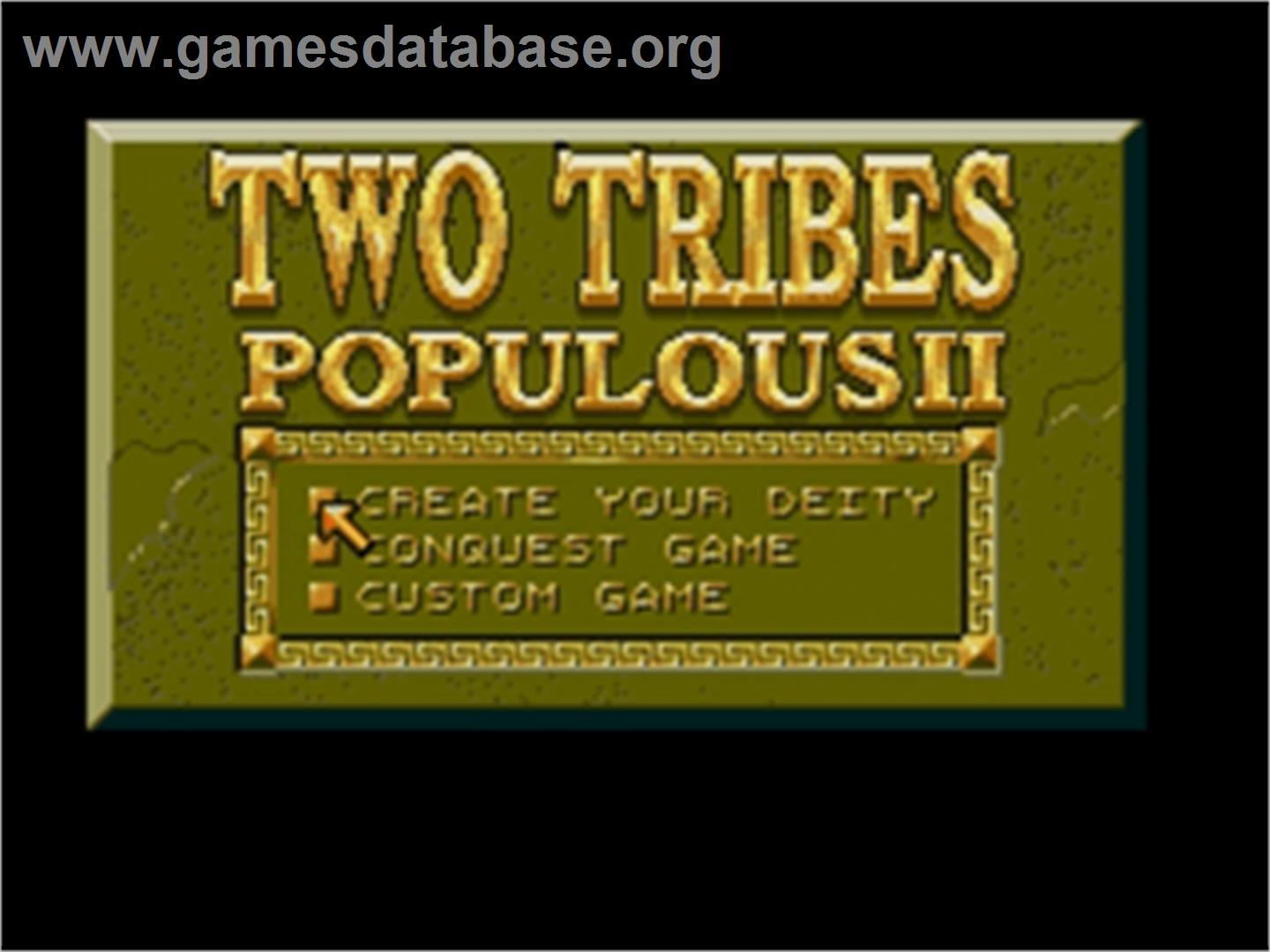 Populous 2 - Two Tribes - Sega Nomad - Artwork - Title Screen