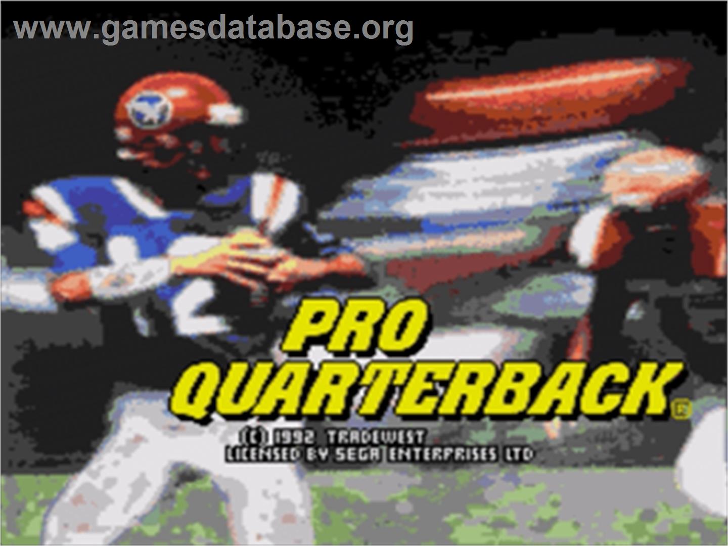 Pro Quarterback - Sega Nomad - Artwork - Title Screen