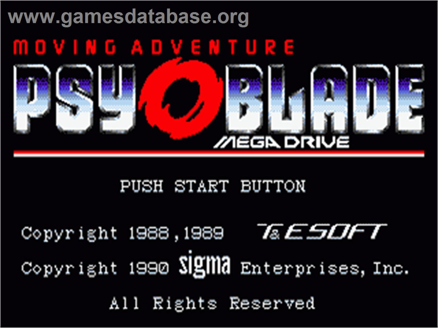 Psy-O-Blade - Sega Nomad - Artwork - Title Screen