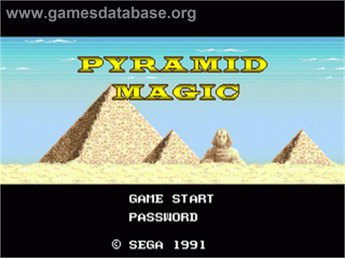 Pyramid Magic - Sega Nomad - Artwork - Title Screen