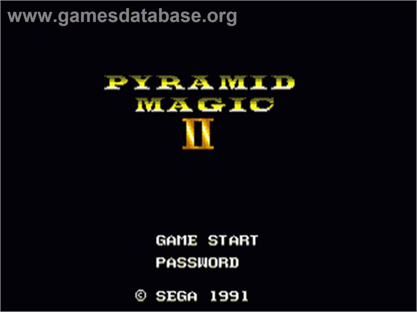 Pyramid Magic 2 - Sega Nomad - Artwork - Title Screen