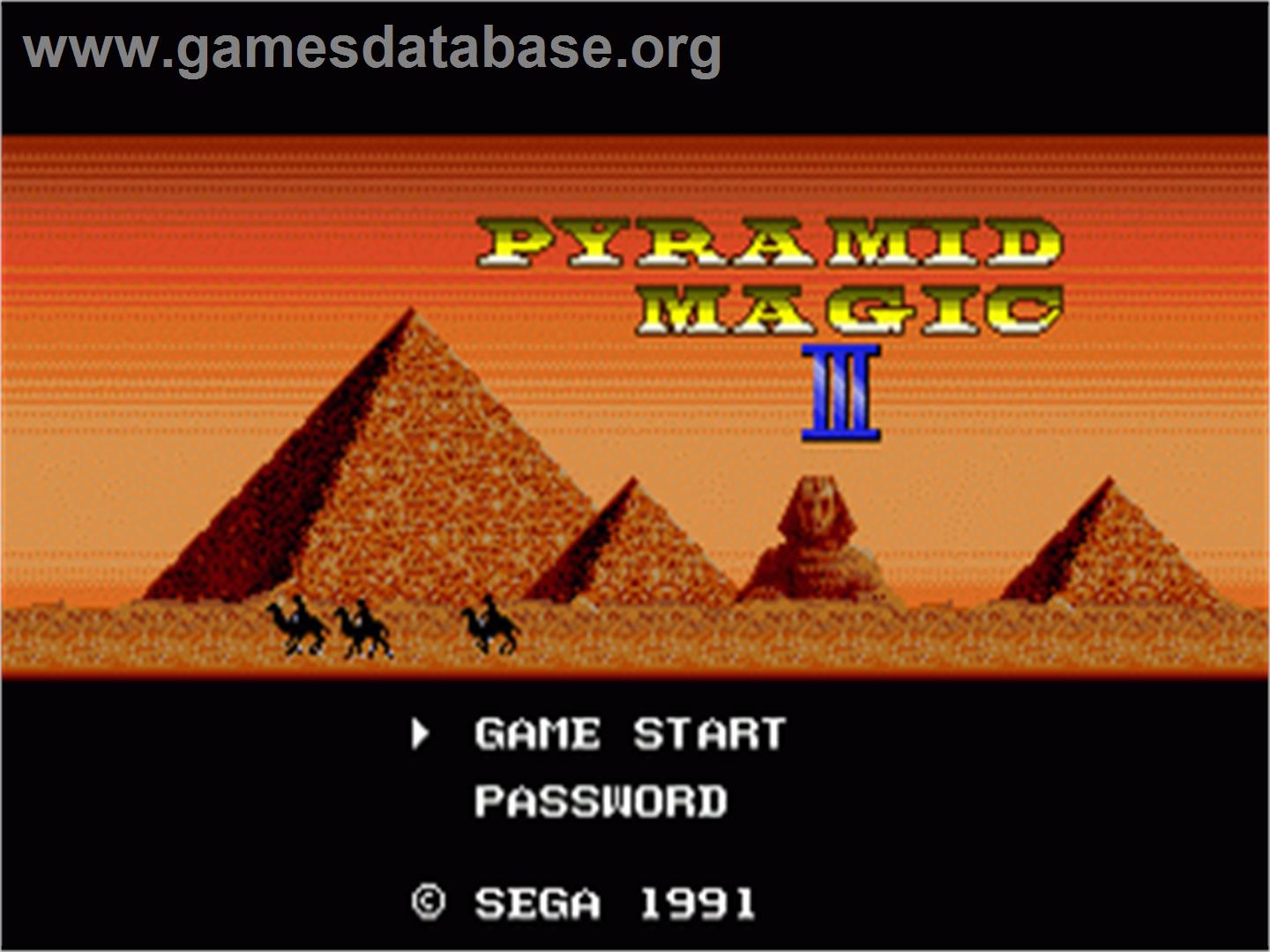 Pyramid Magic 3 - Sega Nomad - Artwork - Title Screen