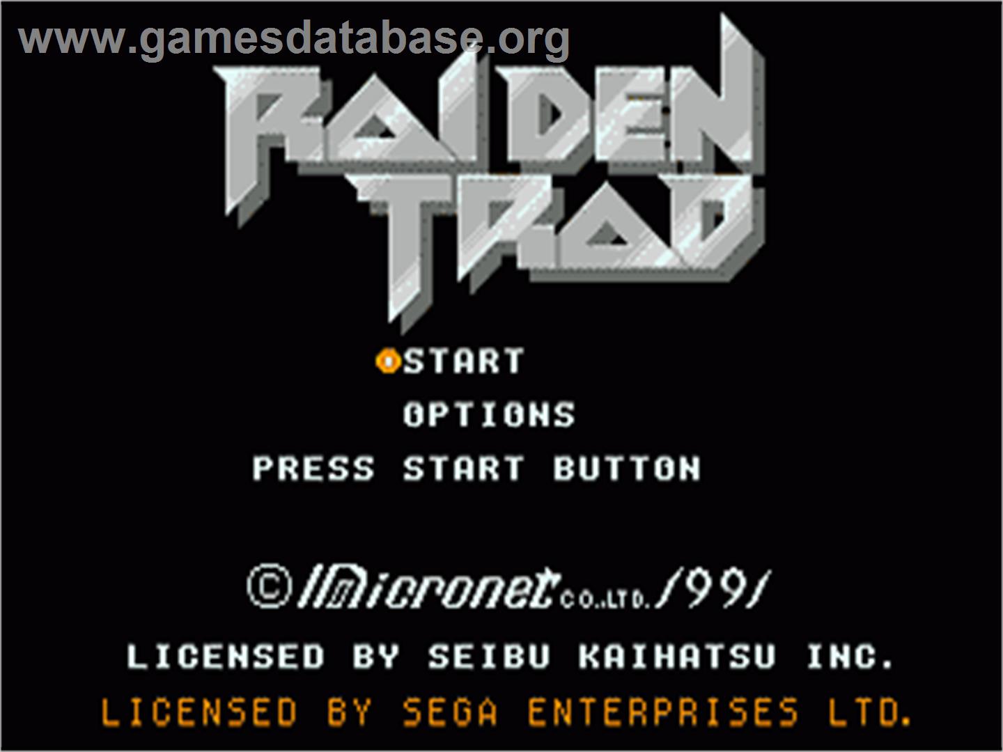 Raiden Trad - Sega Nomad - Artwork - Title Screen