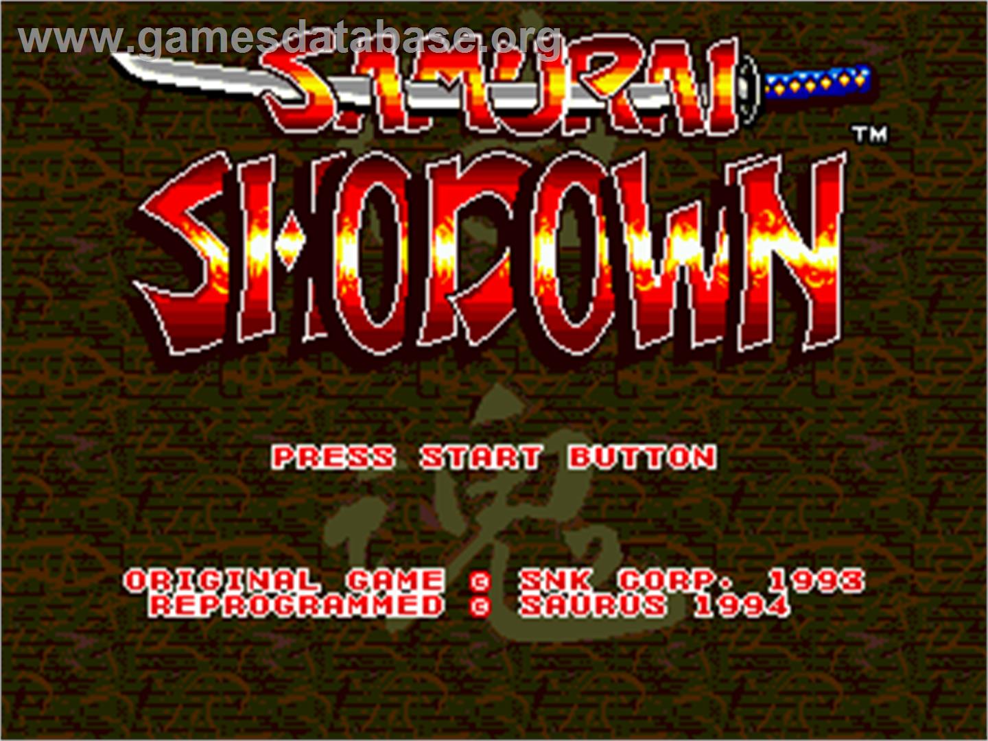Samurai Shodown - Sega Nomad - Artwork - Title Screen