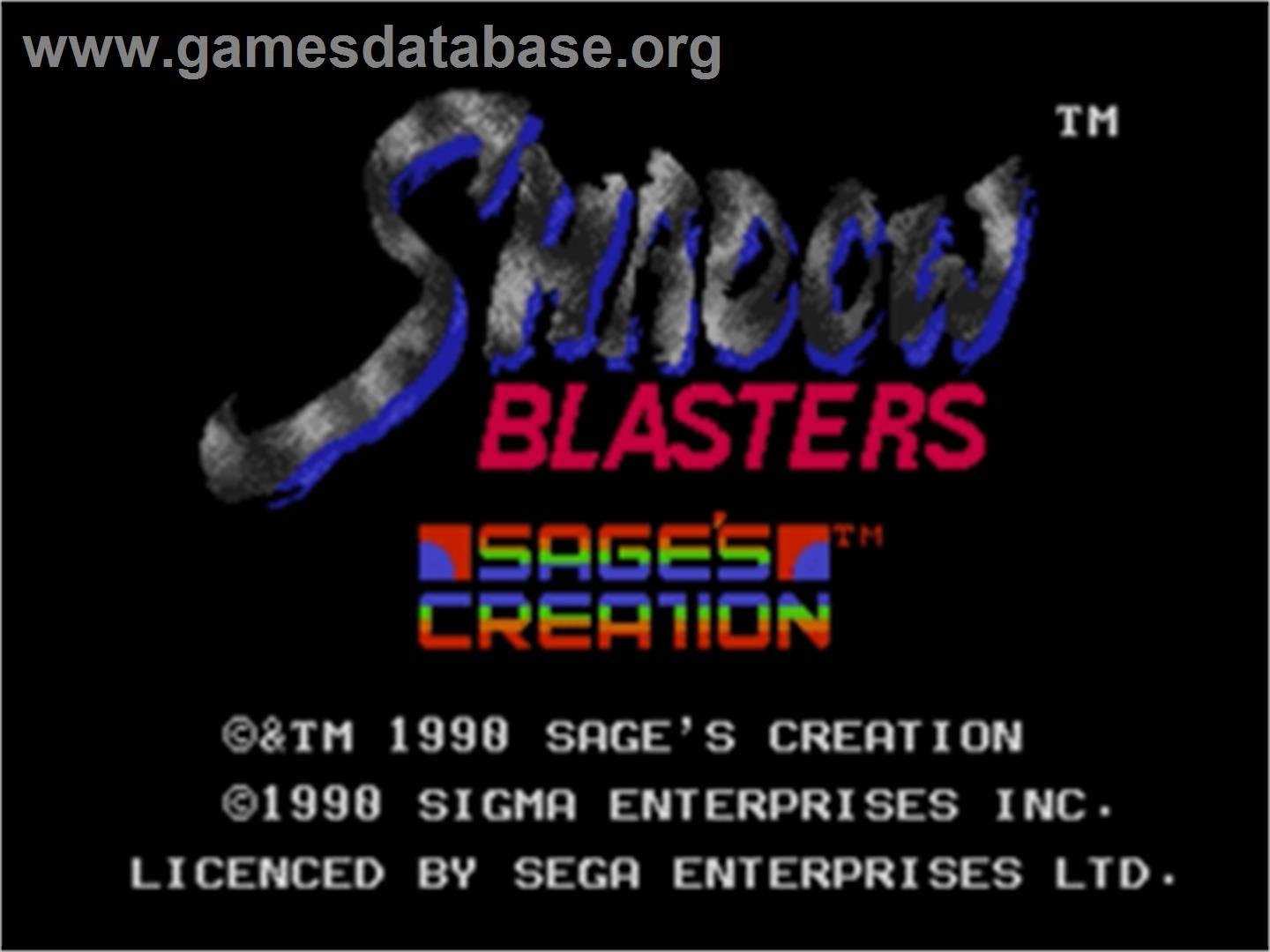 Shadow Blasters - Sega Nomad - Artwork - Title Screen