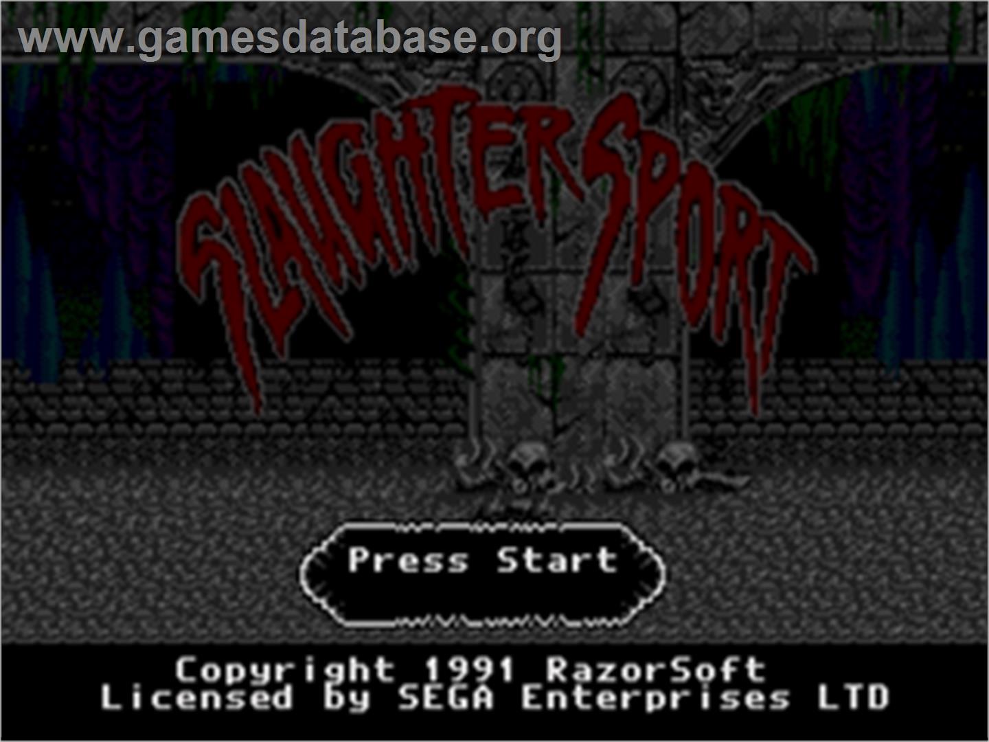 Slaughter Sport - Sega Nomad - Artwork - Title Screen