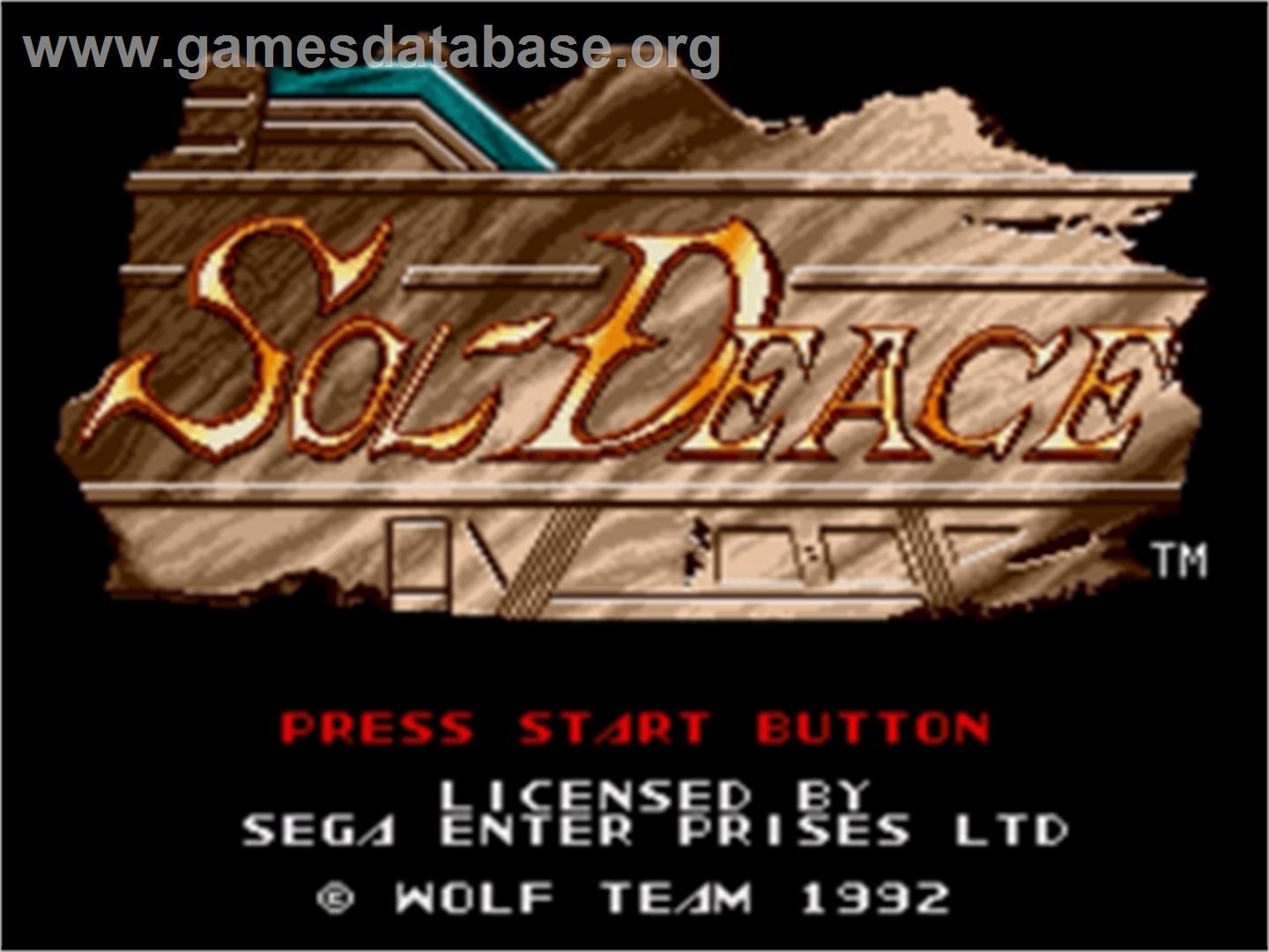 Sol-Feace - Sega Nomad - Artwork - Title Screen