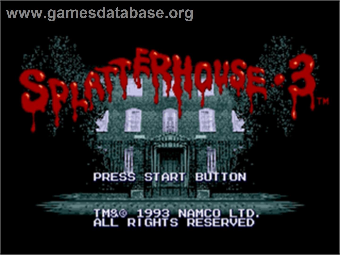 Splatter House 3 - Sega Nomad - Artwork - Title Screen