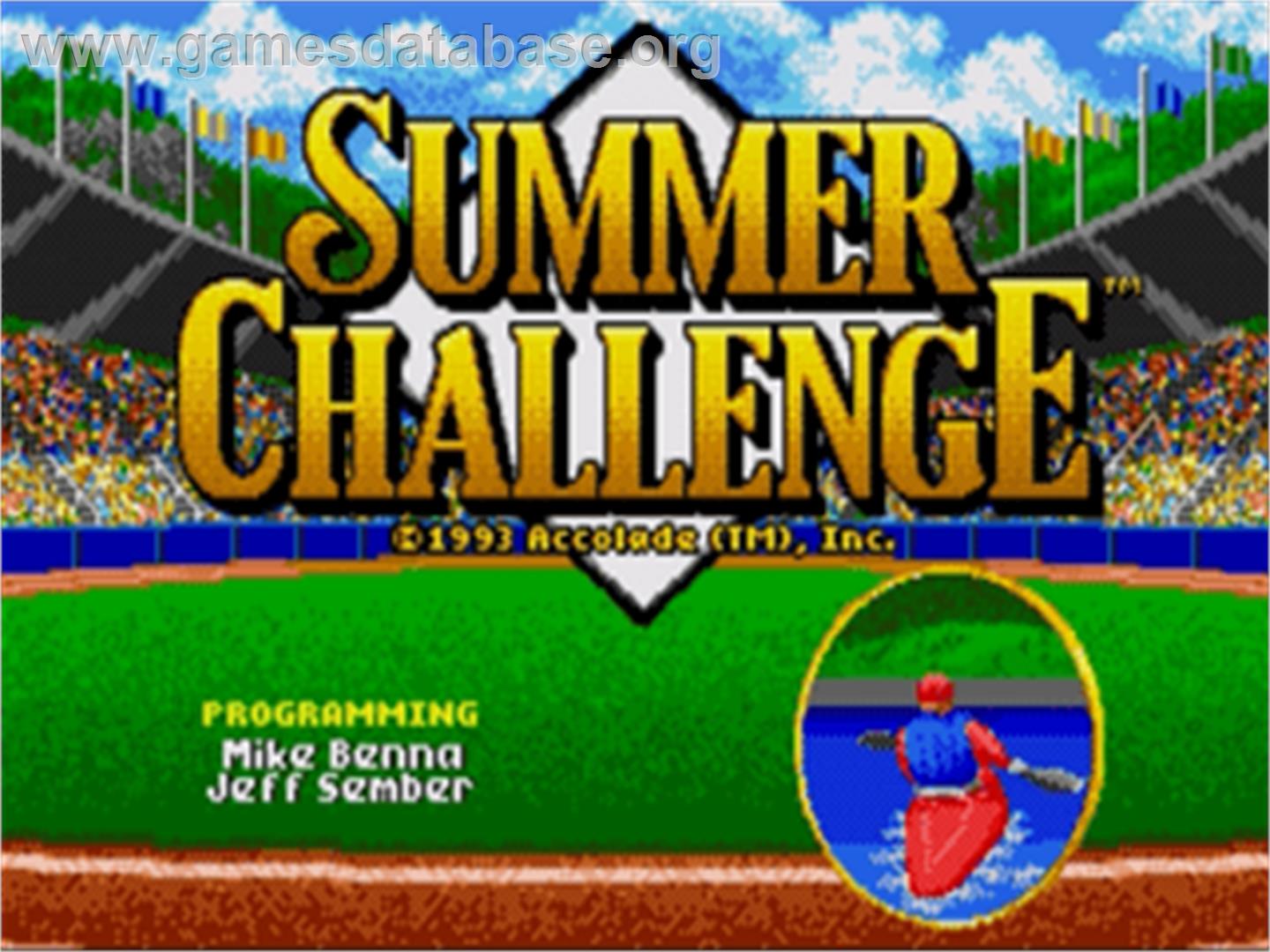 Summer Challenge - Sega Nomad - Artwork - Title Screen